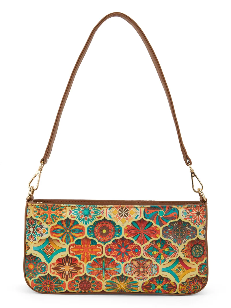 globus Globus Women Multi Yellow Floral Ethnic Motifs Printed Small Shoulder Bag